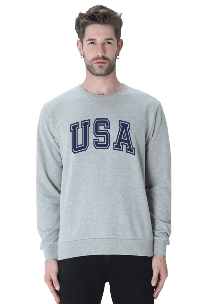 USA Sweetshirt For Men Grey