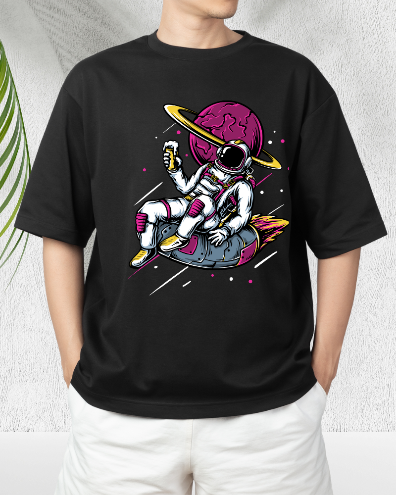 Astronaut Black Oversized Tshirt