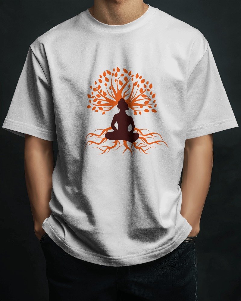 Buddha White Oversized Tshirt - Image 5